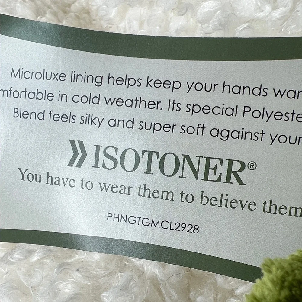 Isotoner Olive Green Suede Genuine Leather Women's Gloves NWT Size S - Picture 3 of 14